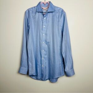 Charles Tyrwhitt Sky Blue Men's Long Sleeve button down Dress Shirt Size 15 1/2